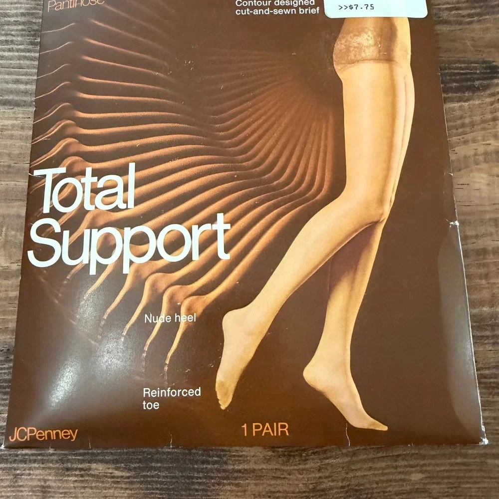 Vintage JCPenney Active Legs Total Support Pantihose White 13 Average USA Made